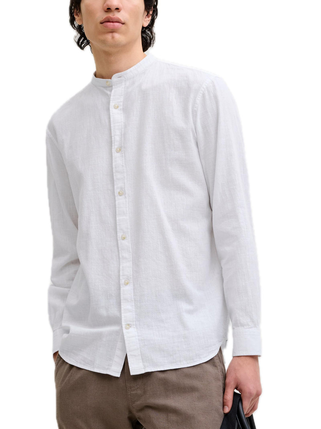 Camicia Jack & Jones Bianco Summer corenana misto lino 12289184 /White JACK & JONES 