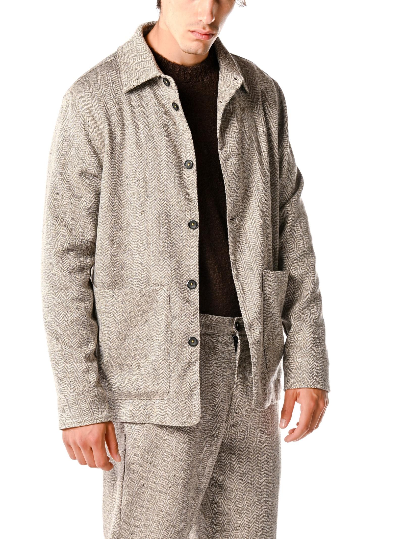 Overshirt Block Eleven Beige con tasche 10BL038 BEIGE BLOCK ELEVEN 