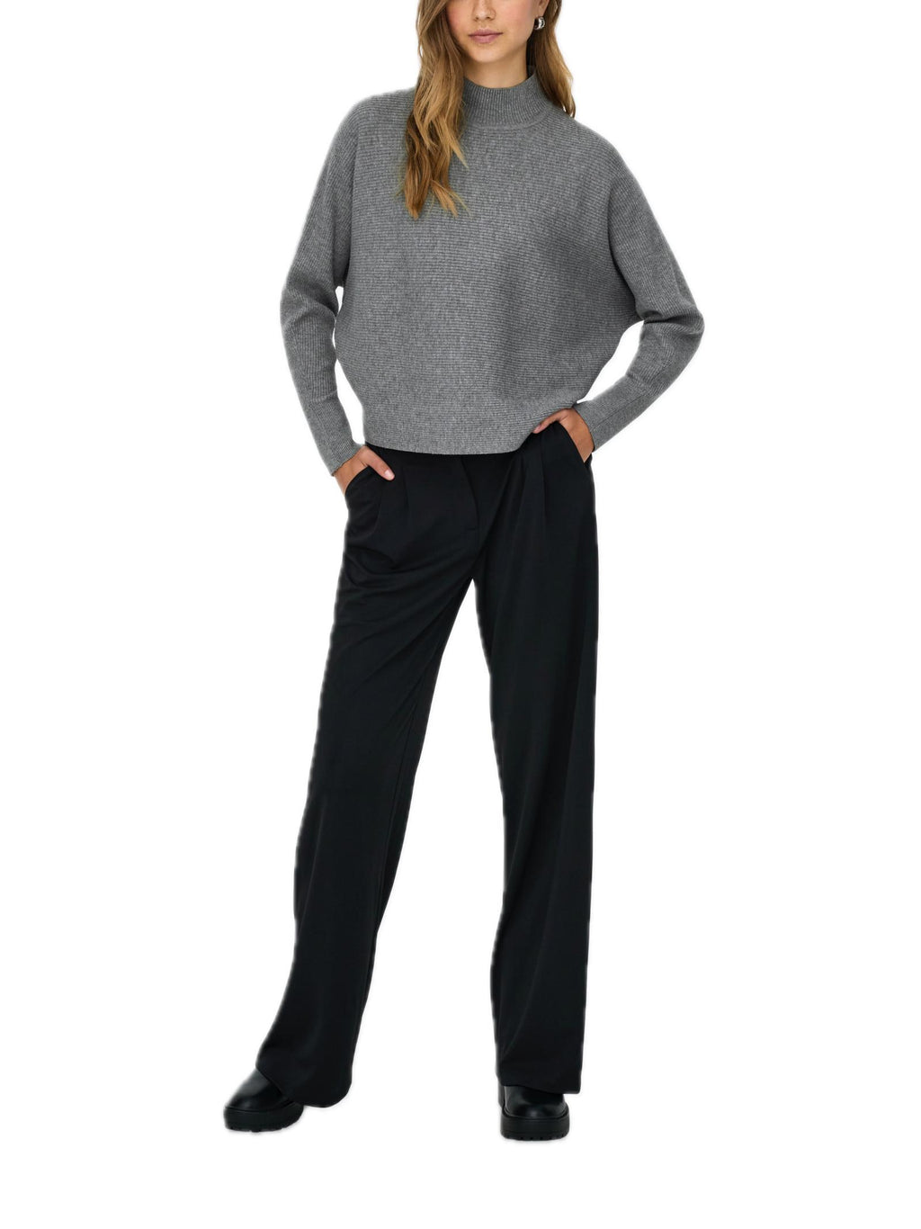 Maglia Jacqueline De Yong Prime Grigio collo alto 15351898 /Medium Grey Melange JDY 