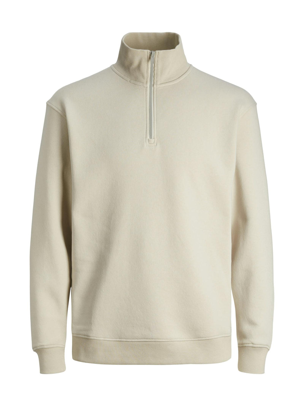 Felpa Jack & Jones Nero Bradley mezza zip 12250747 /Moonbeam JACK & JONES 
