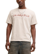 T-shirt Jack & Jones Devin Beige con stampa 12290173 /Moonbeam JACK & JONES 