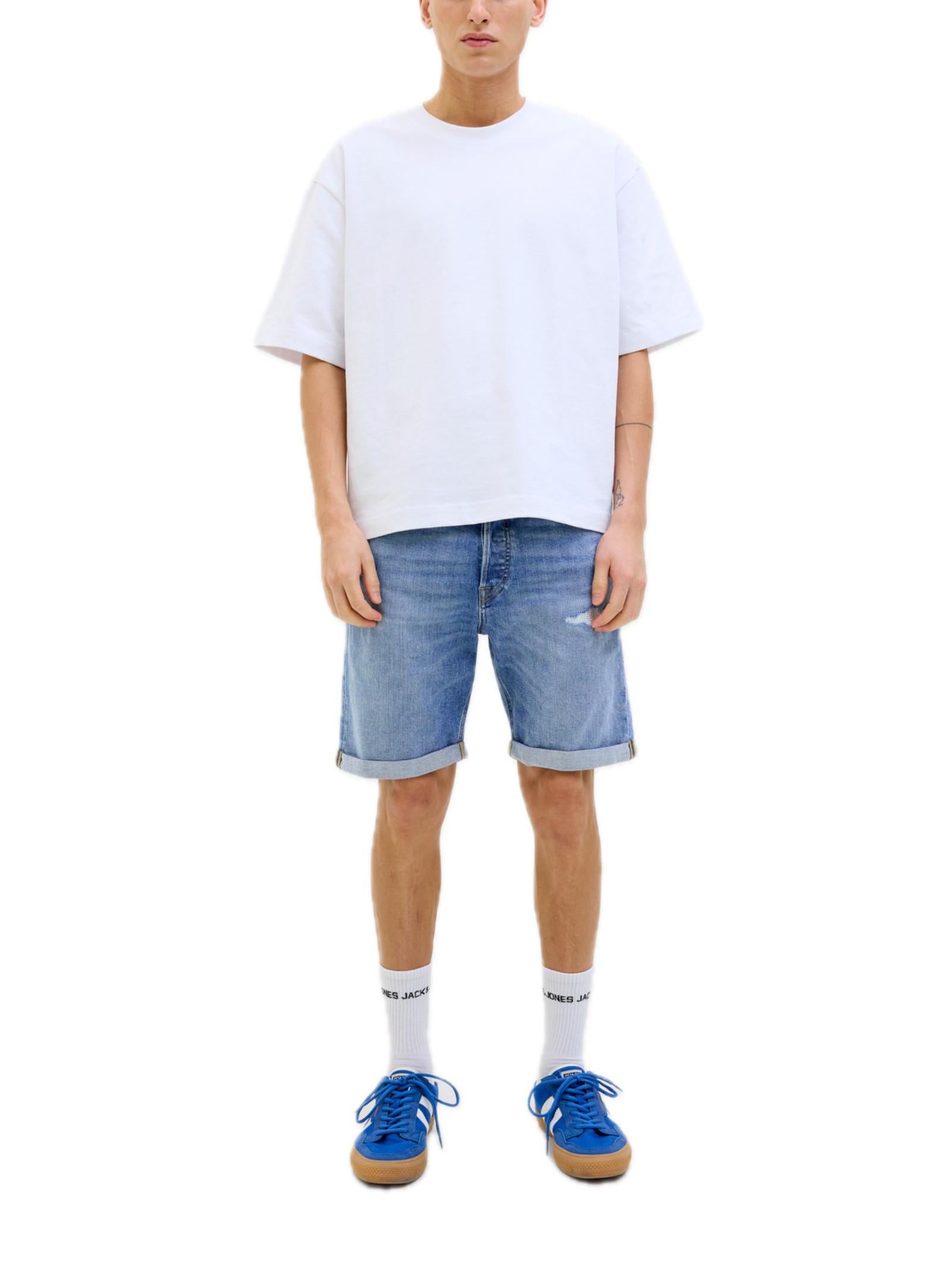 Bermuda Jack & Jones Rick Blue Denim strappi 12269612 /Blue Denim JACK & JONES 