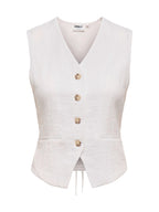 Gilet Only Bianco Lita con scollo a V 15370277 /Bright White ONLY 