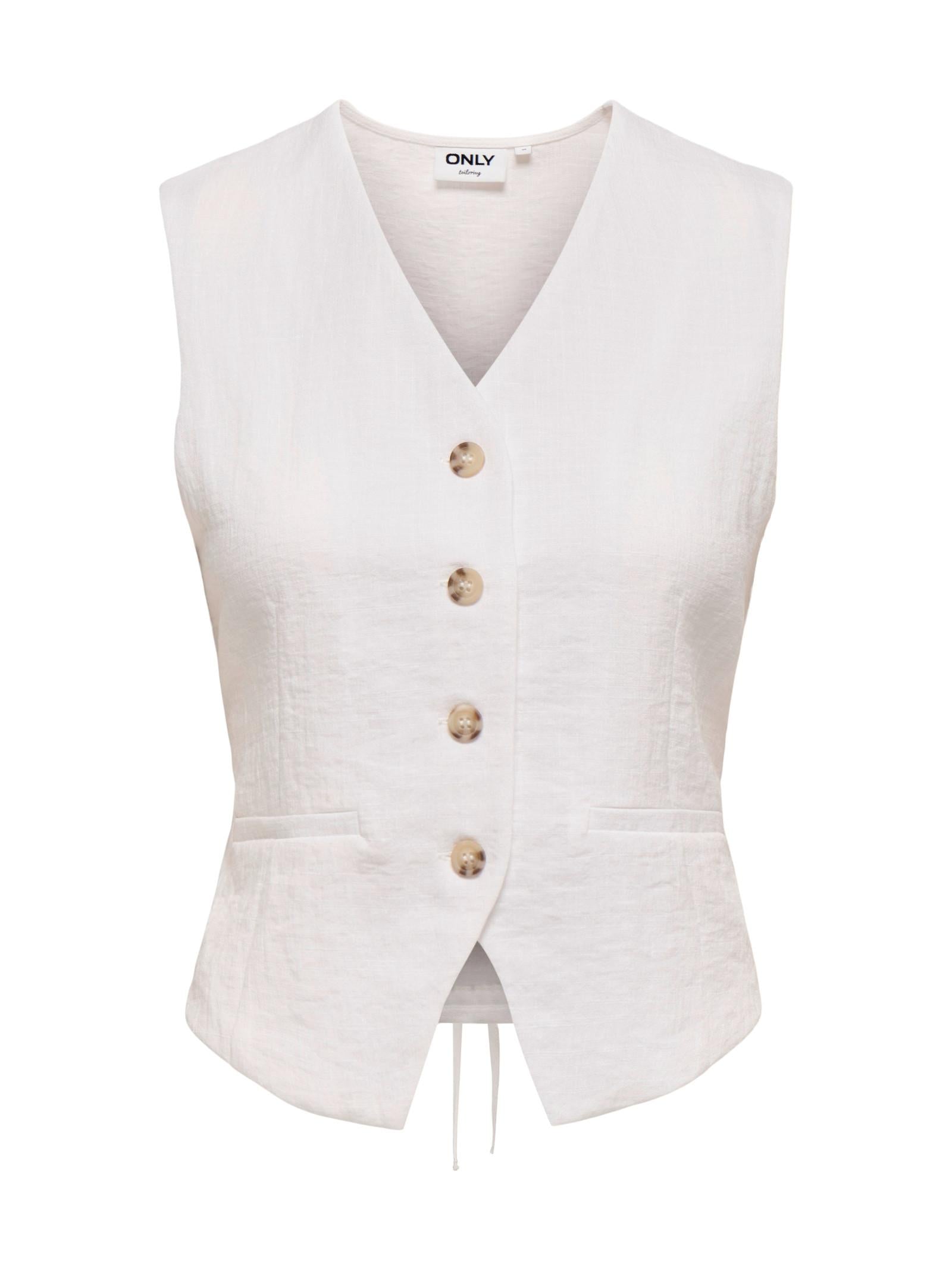 Gilet Only Bianco Lita con scollo a V 15370277 /Bright White ONLY 