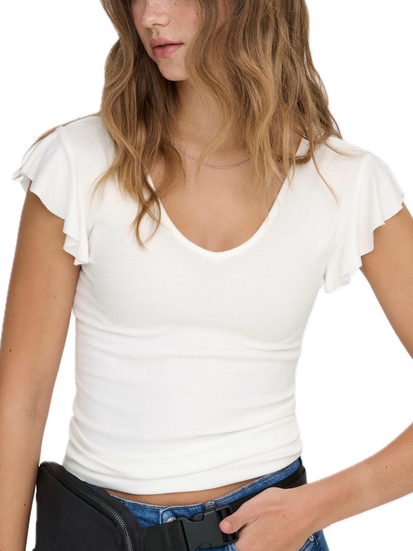 T-shirt Only Belia Bianco manica corta 15227187 /Cloud Dancer ONLY 