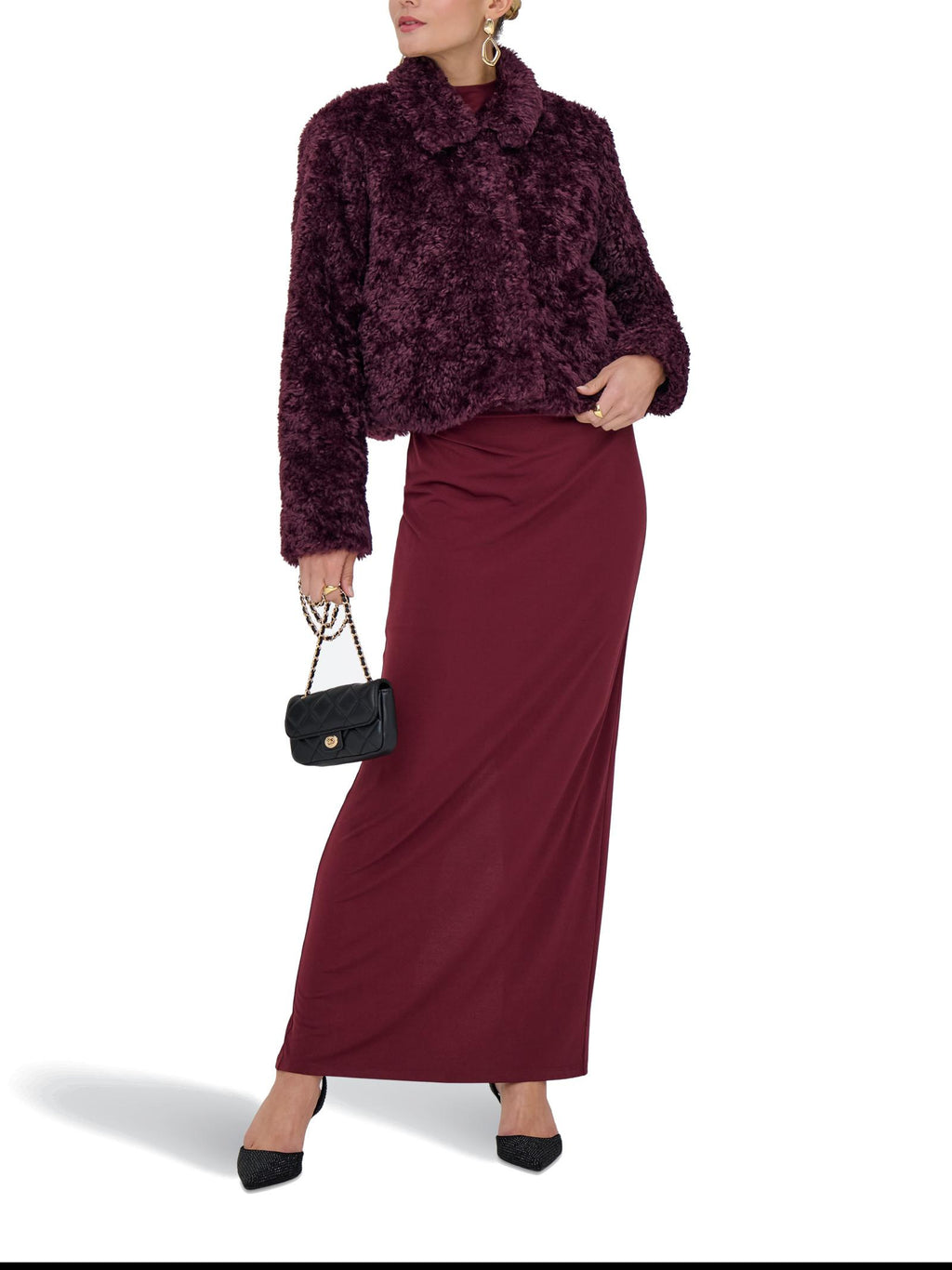 Giubbotto Only Ginny Vinaccia teddy 15352795 /Mauve Wine ONLY 