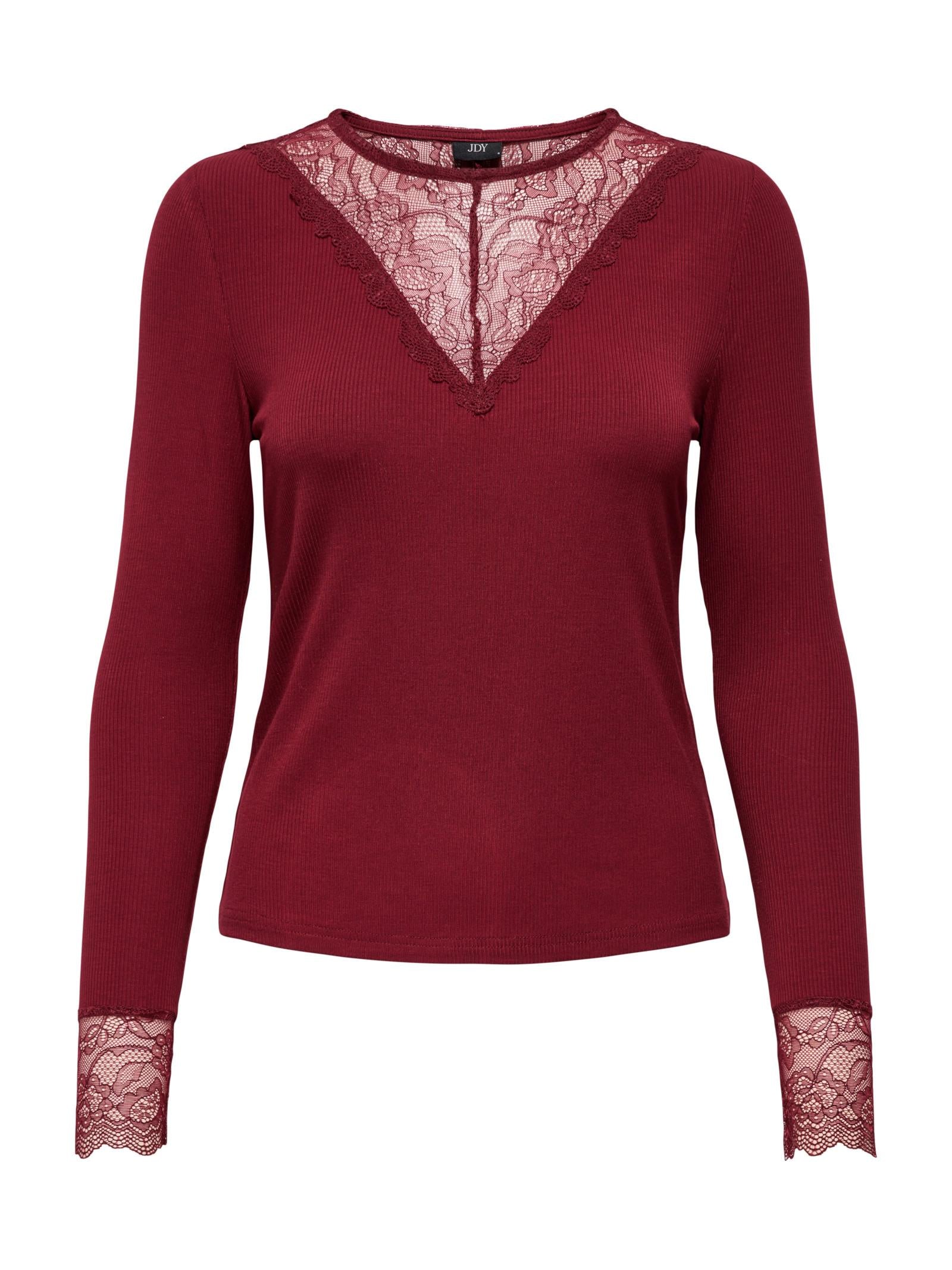 T-shirt Jacqueline De Yong Roxy Bordeaux pizzo 15317464 /Cabernet JDY 
