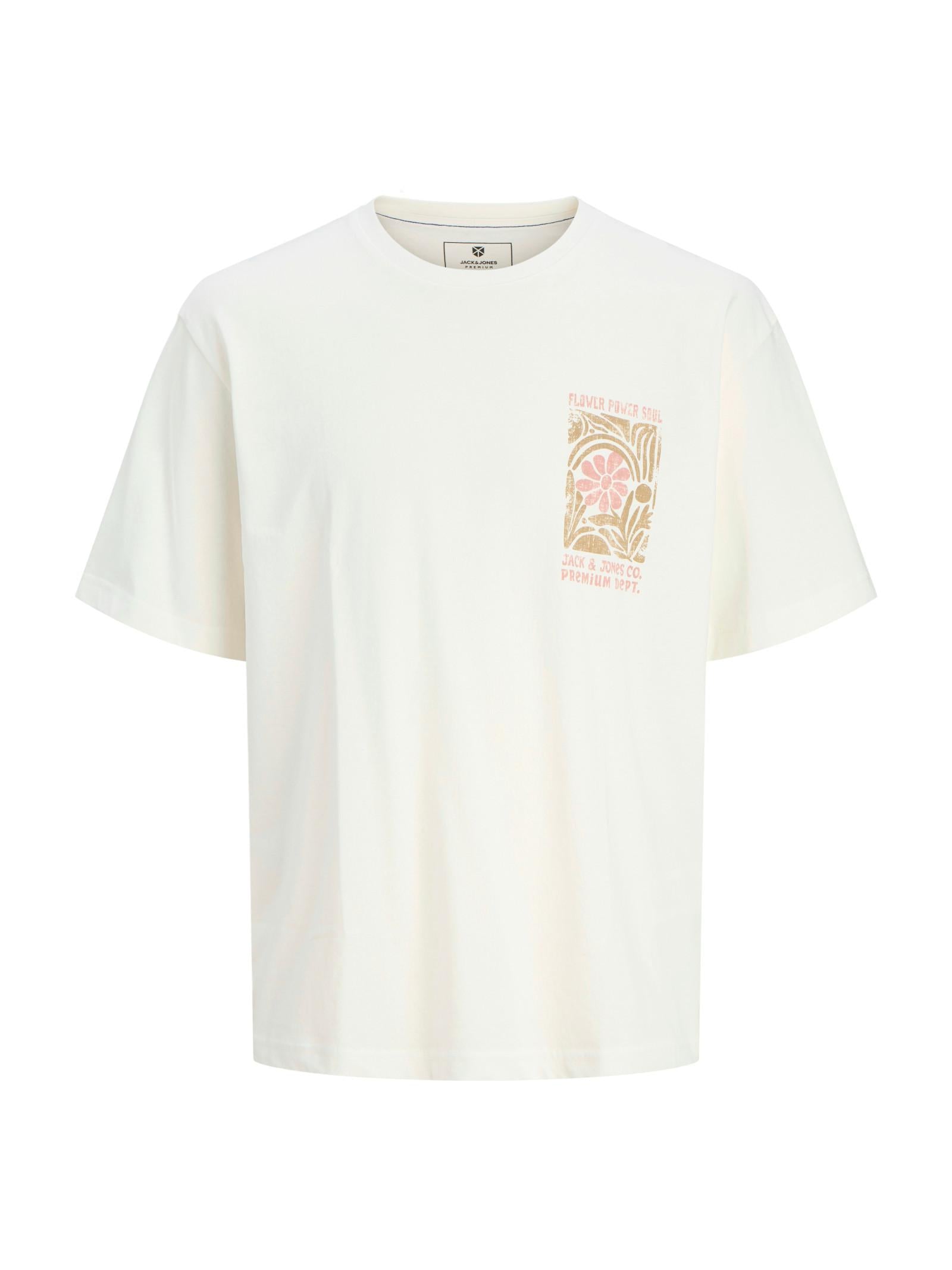 T-shirt Jack & Jones Blumax Bianco stampa 12277775 /Cloud Dancer JACK & JONES 