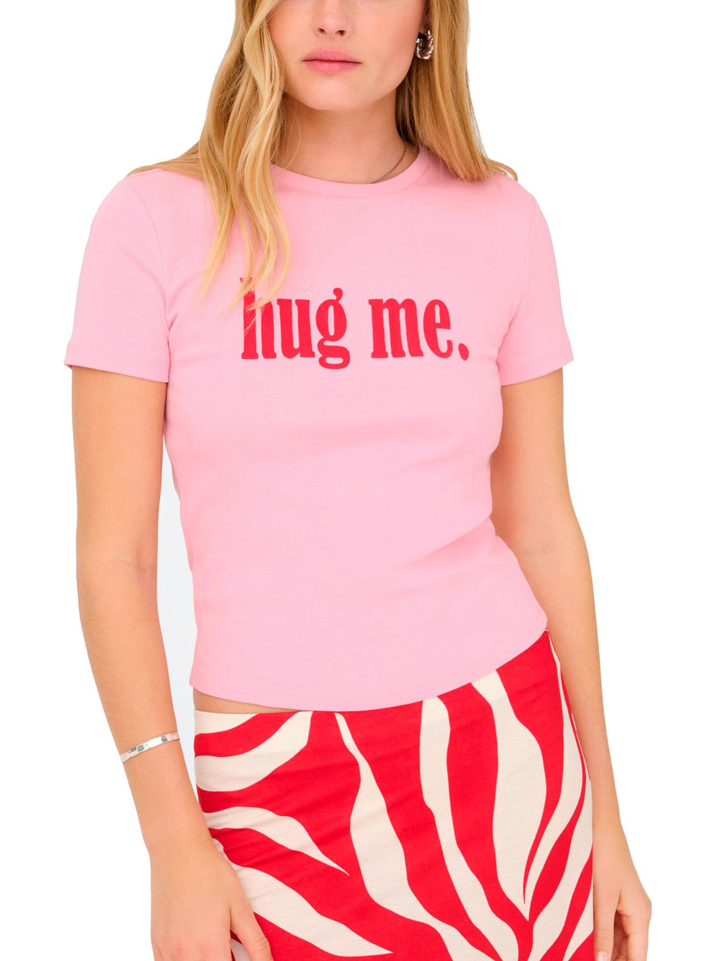 T-shirt Only Kira Rosa stampa 15359963 /Romance Rose ONLY 