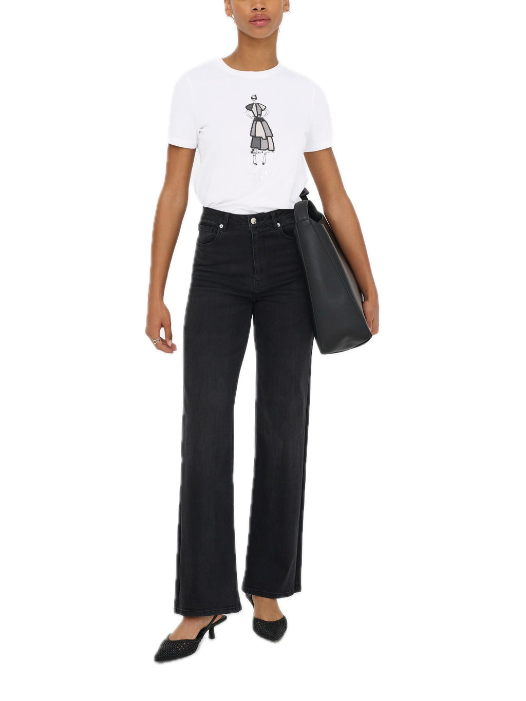 T-shirt Only Emma Bianco con stampa 15329752 /Confidence Bright White ONLY 