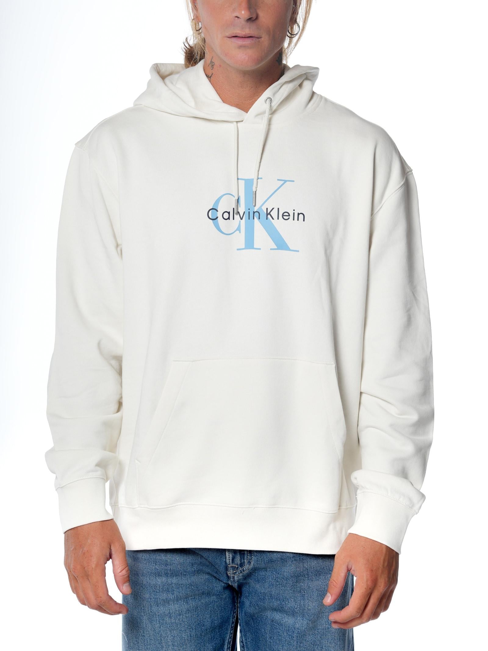 Felpa Calvin Klein Bianco Monologo cappuccio LV04RC282G YAS CALVIN KLEIN 