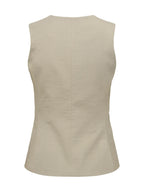 Gilet Only Beige River motivo a V 15354010 /Weathered Teak JDY 