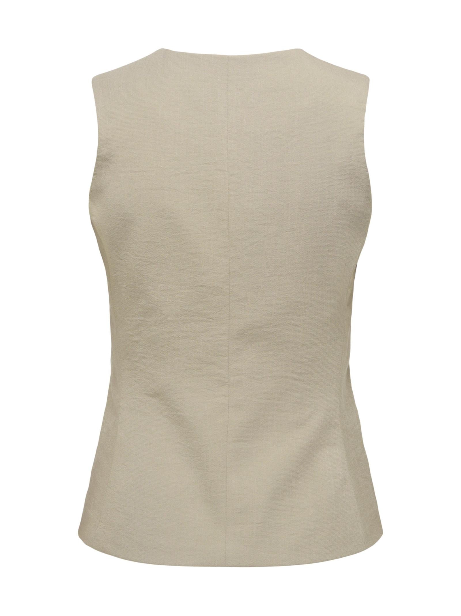 Gilet Only Beige River motivo a V 15354010 /Weathered Teak JDY 