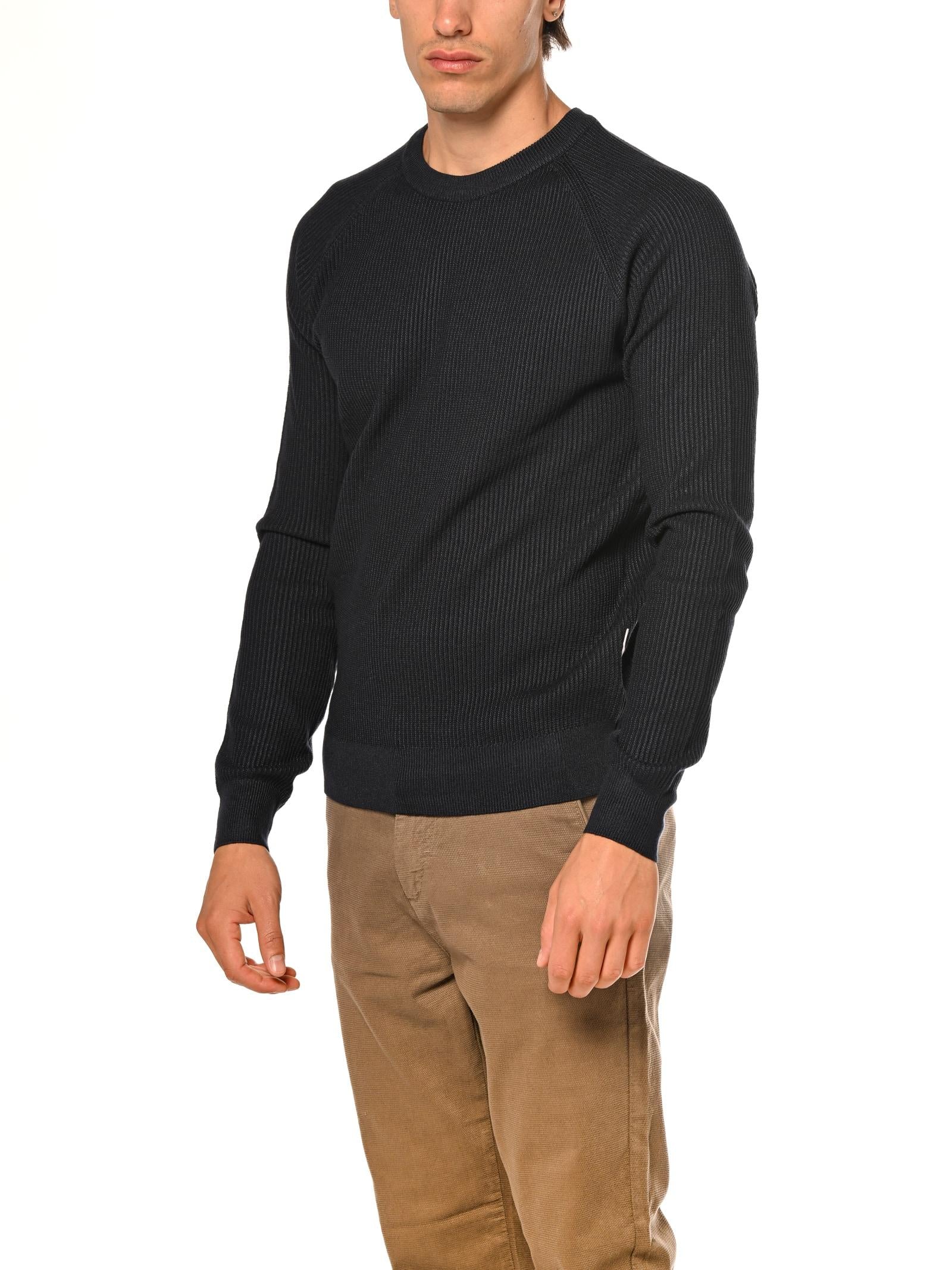 Maglia Seinse Blu girocollo a coste MI3169 BLU SEINSE 