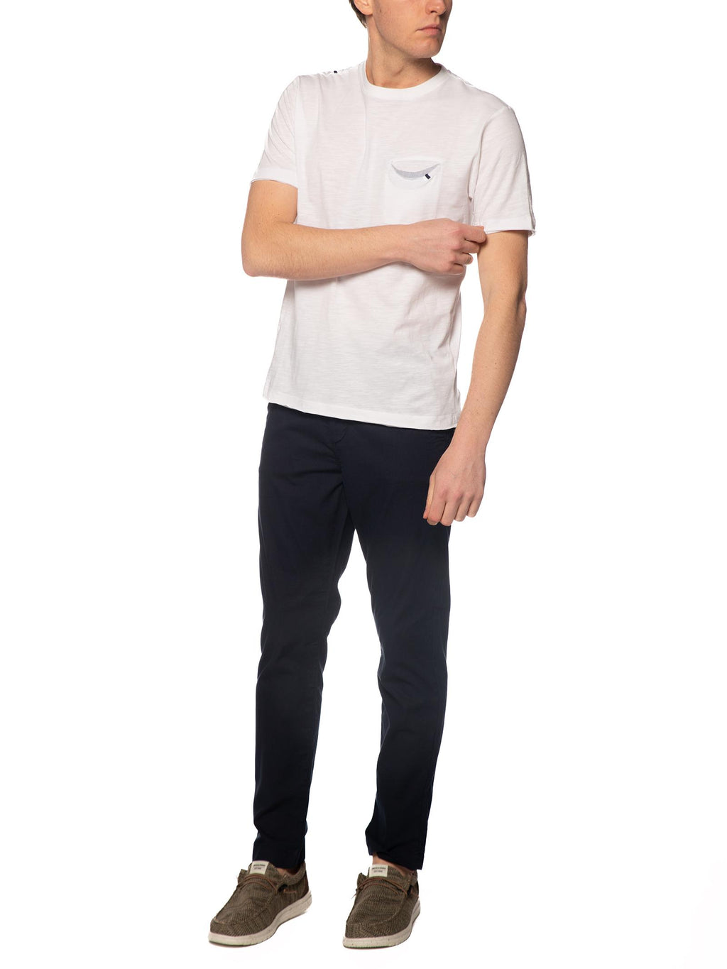 T-shirt Seinse Bianco con taschino fiammata TE3323 BIANCO SEINSE 