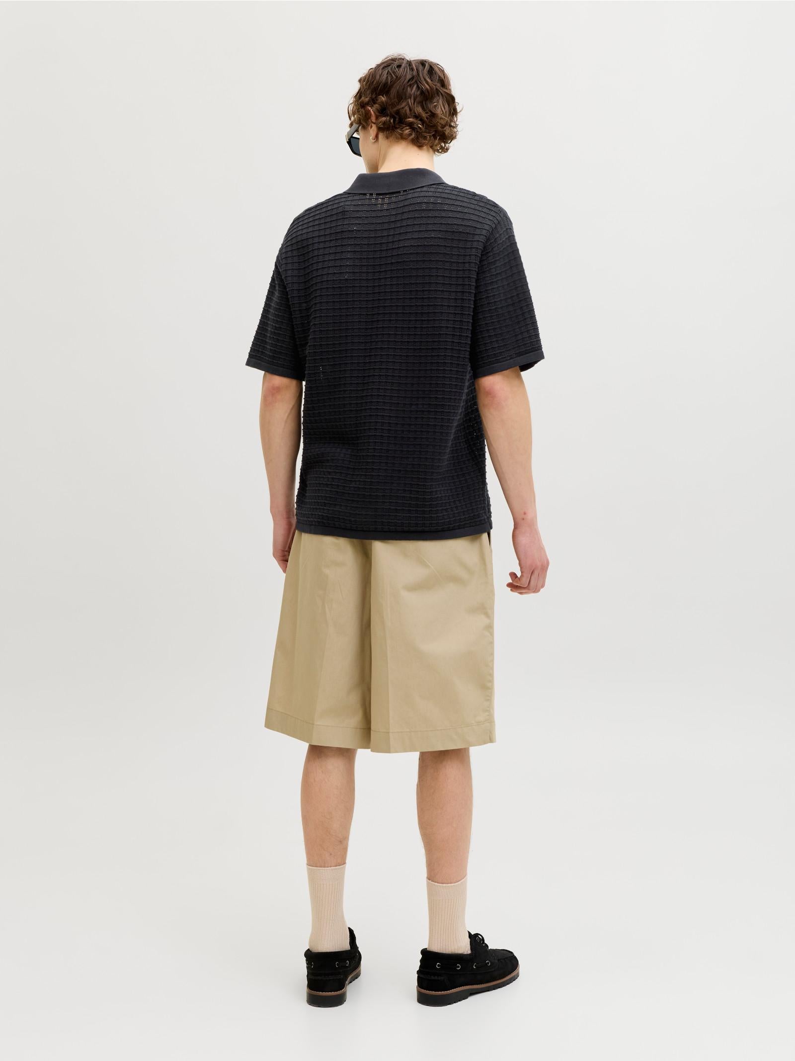 Polo Jack & Jones Nero Tucket collo aperto 12291422 /Black JACK & JONES 