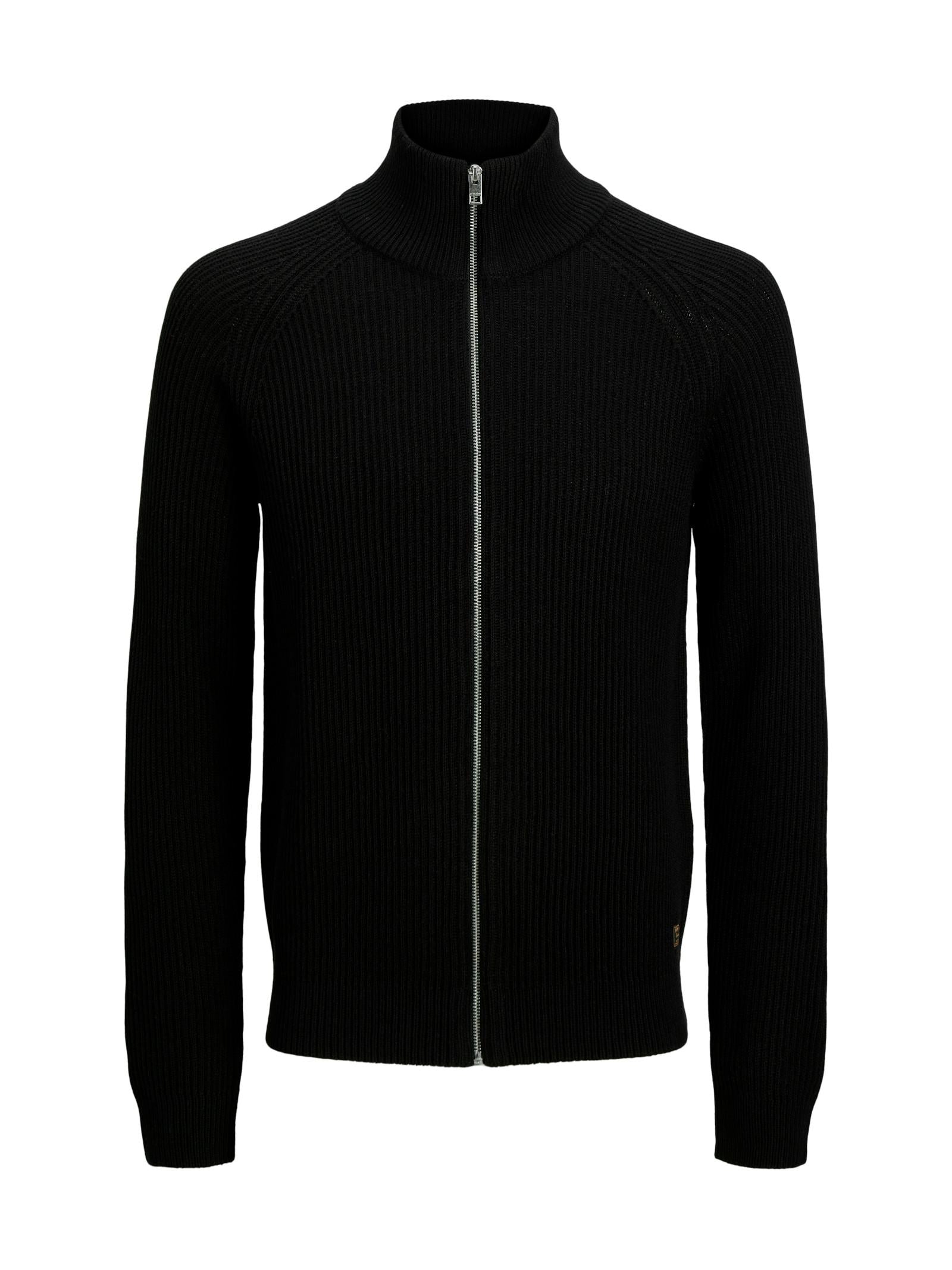 Cardigan in maglia Jack & Jones Pannel Nero a coste 12278920 /Black JACK & JONES 