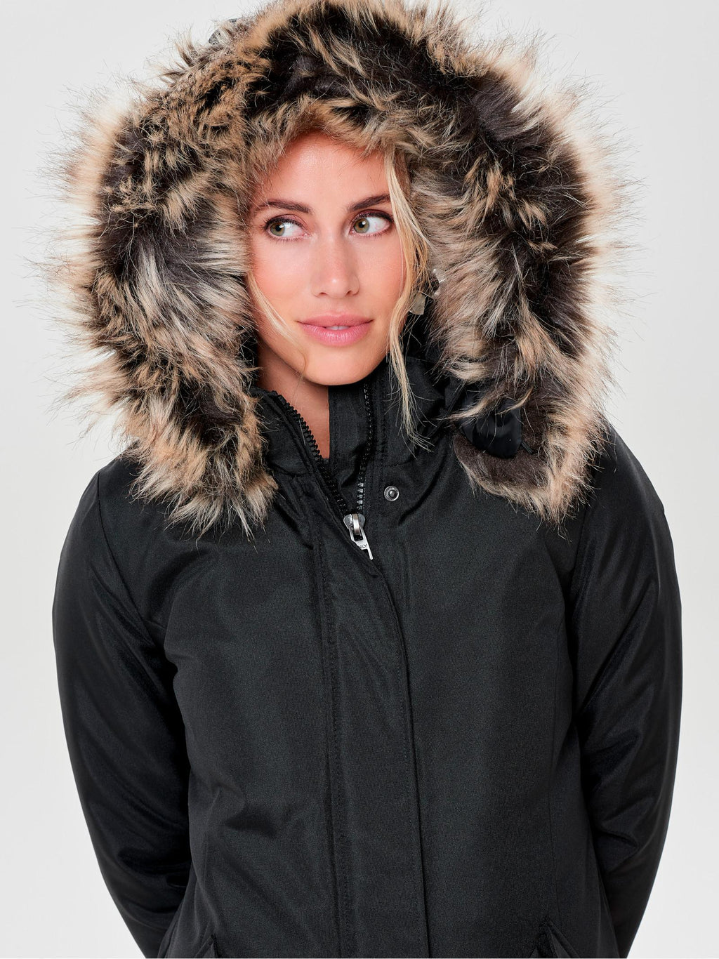 Parka Only Fresh Nero lungo con pelo 15322840 /Black ONLY 