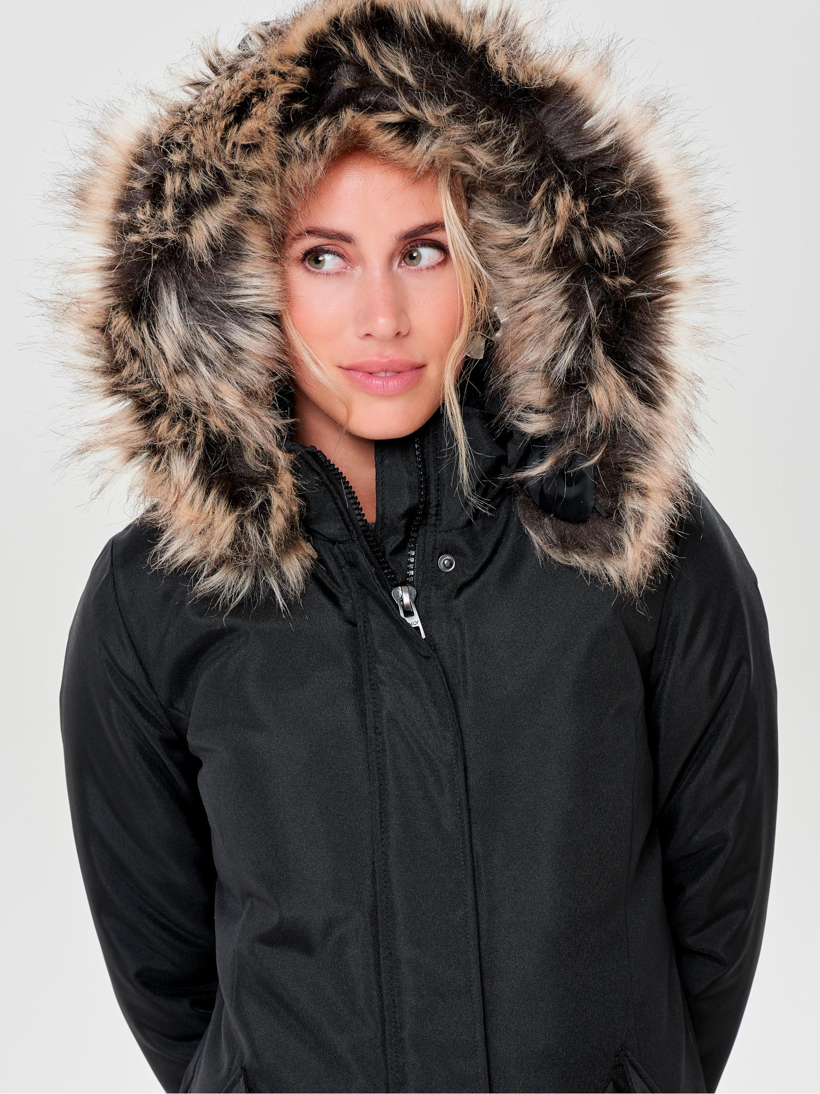 Parka Only Fresh Nero lungo con pelo 15322840 /Black ONLY 