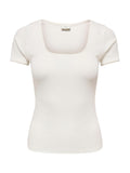 T-shirt JDY Bianco Lucky scollo a U 15370201 /Cloud Dancer JDY 