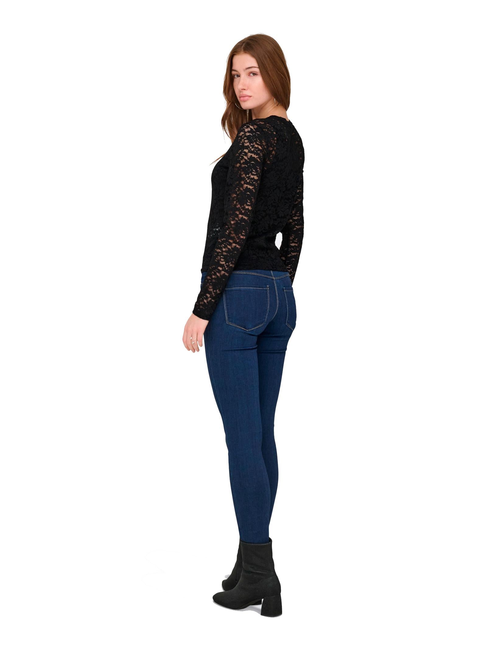 T-shirt Only Nikka Nero pizzo 15367565 /Black ONLY 