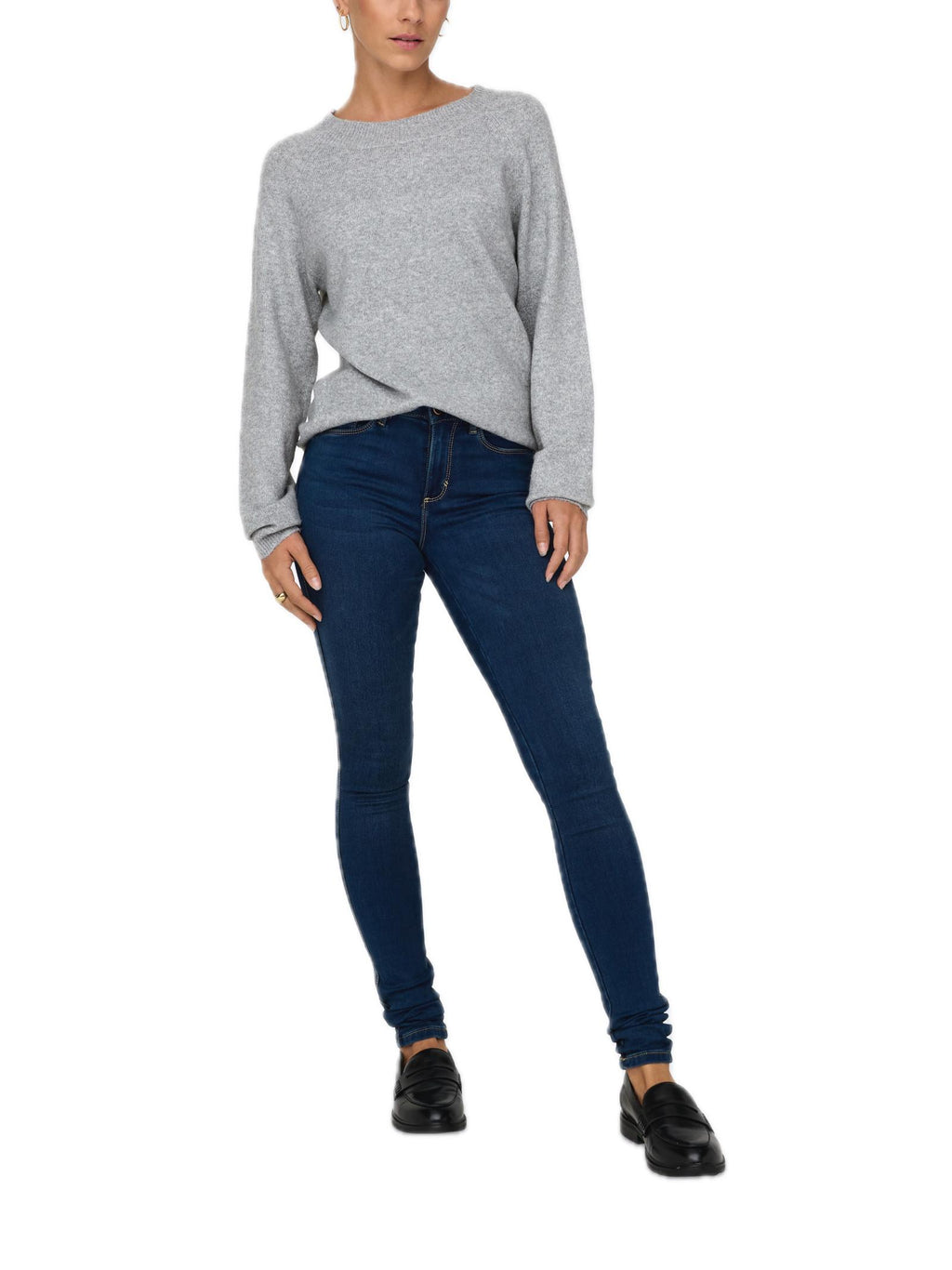 Maglia Only Rica Grigio girocollo 15204279 /Light Grey Melange ONLY 