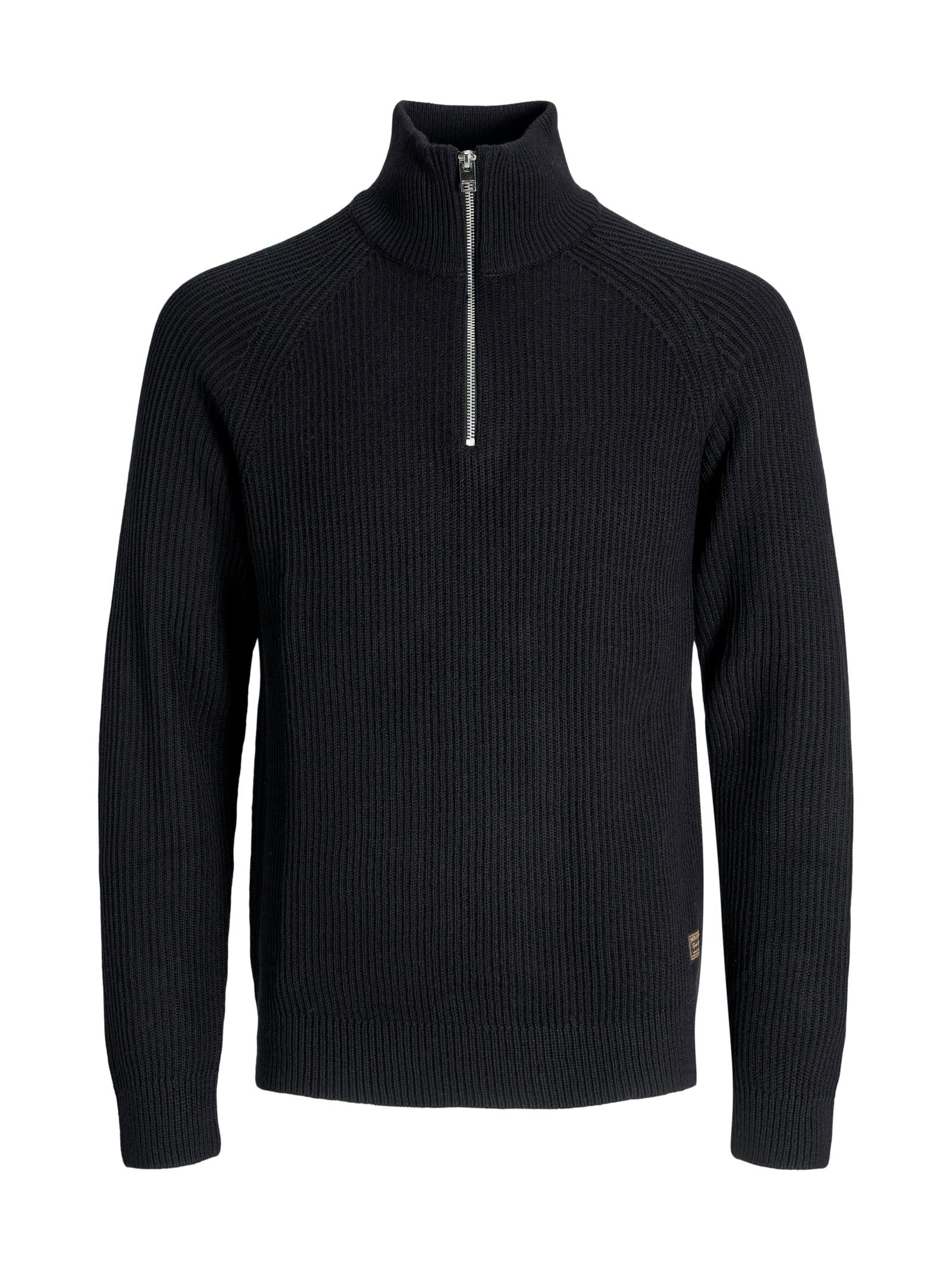 Maglia Jack & Jones Pannel Nero con mezza zip 12278919 /Black JACK & JONES 