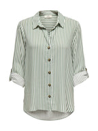 Camicia JDY Verde bianco Laurel maniche 3/4 15329311 /Sea White JDY 