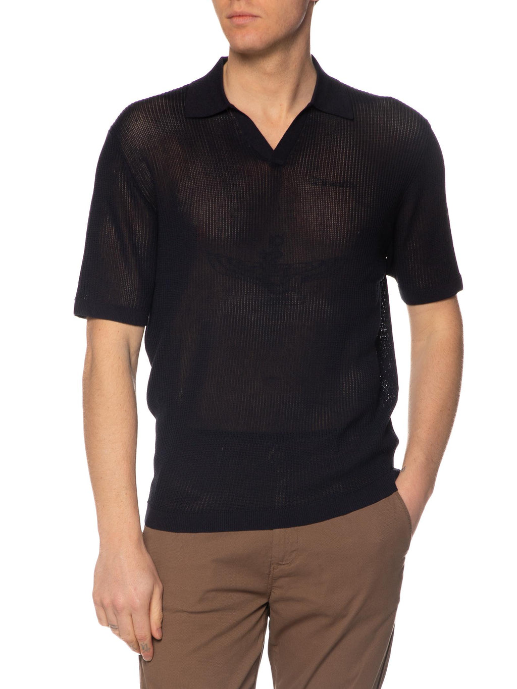 Polo Seinse Blu in maglia collo aperto ME3203 BLU SEINSE 