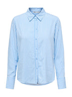 Camicia Only Celeste Berit a righe verticali 15320243 /Serenity ONLY 
