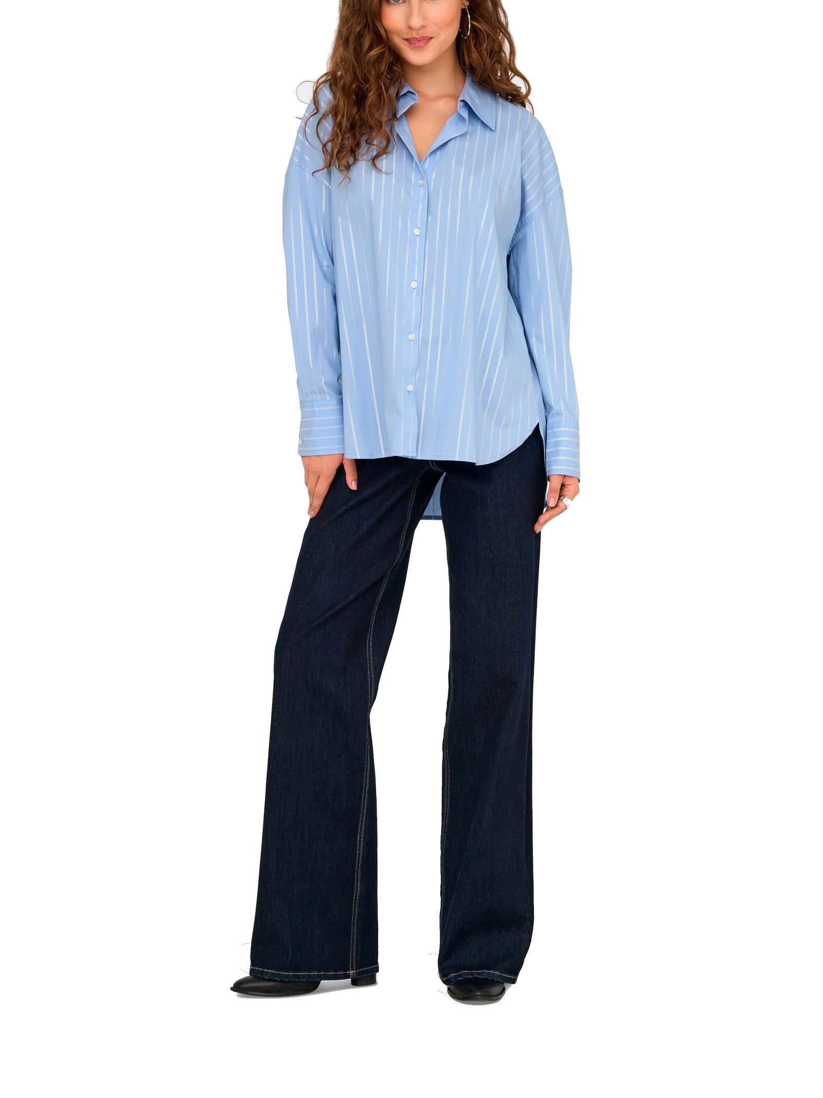 Camicia JDY Mio Celeste a righe 15359455 /Chambray Blue JDY 