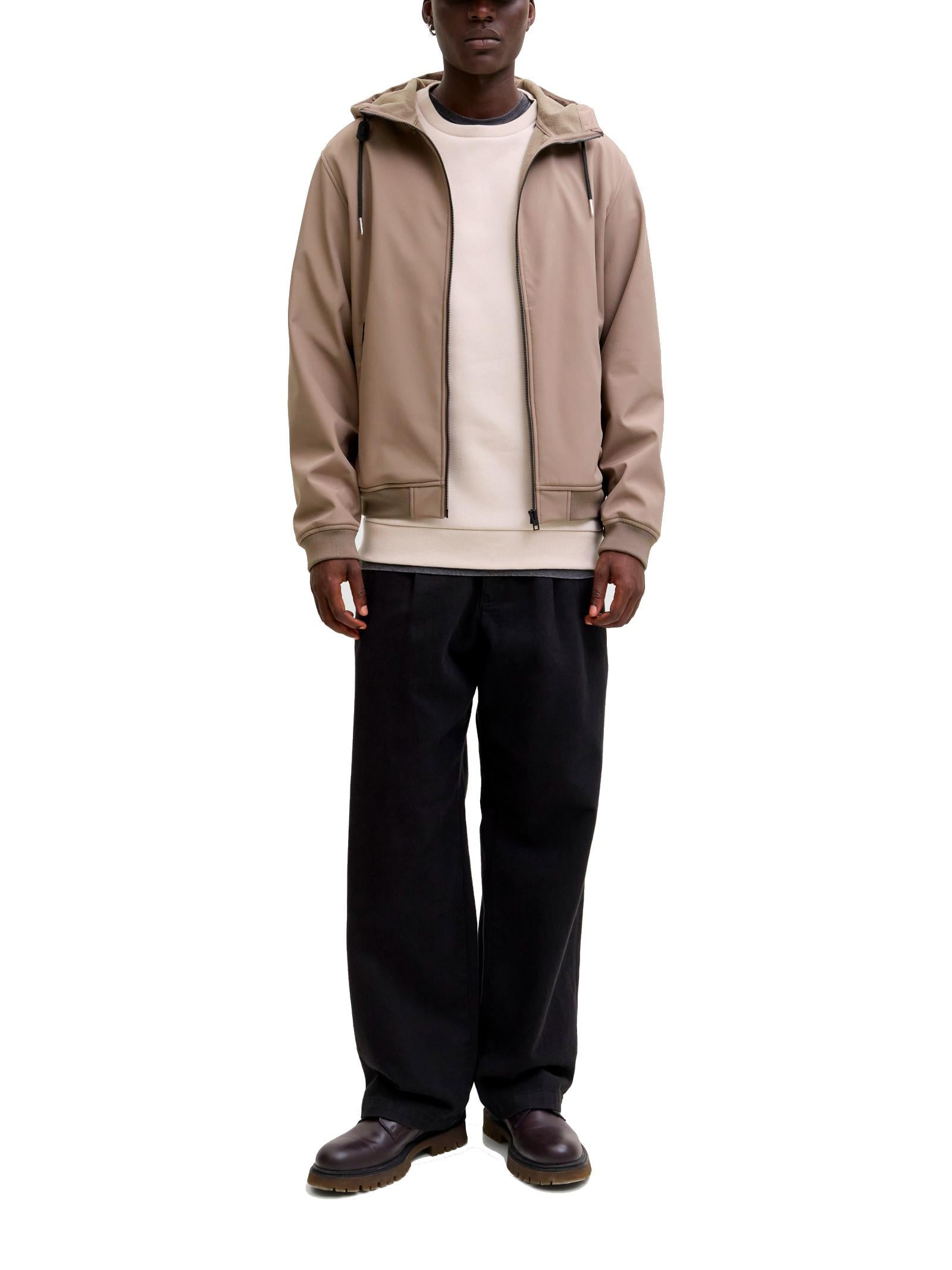 Giubbotto Jack & Jones Basic Fango in Softshell  con cappuccio 12236300 /Falcon JACK & JONES 