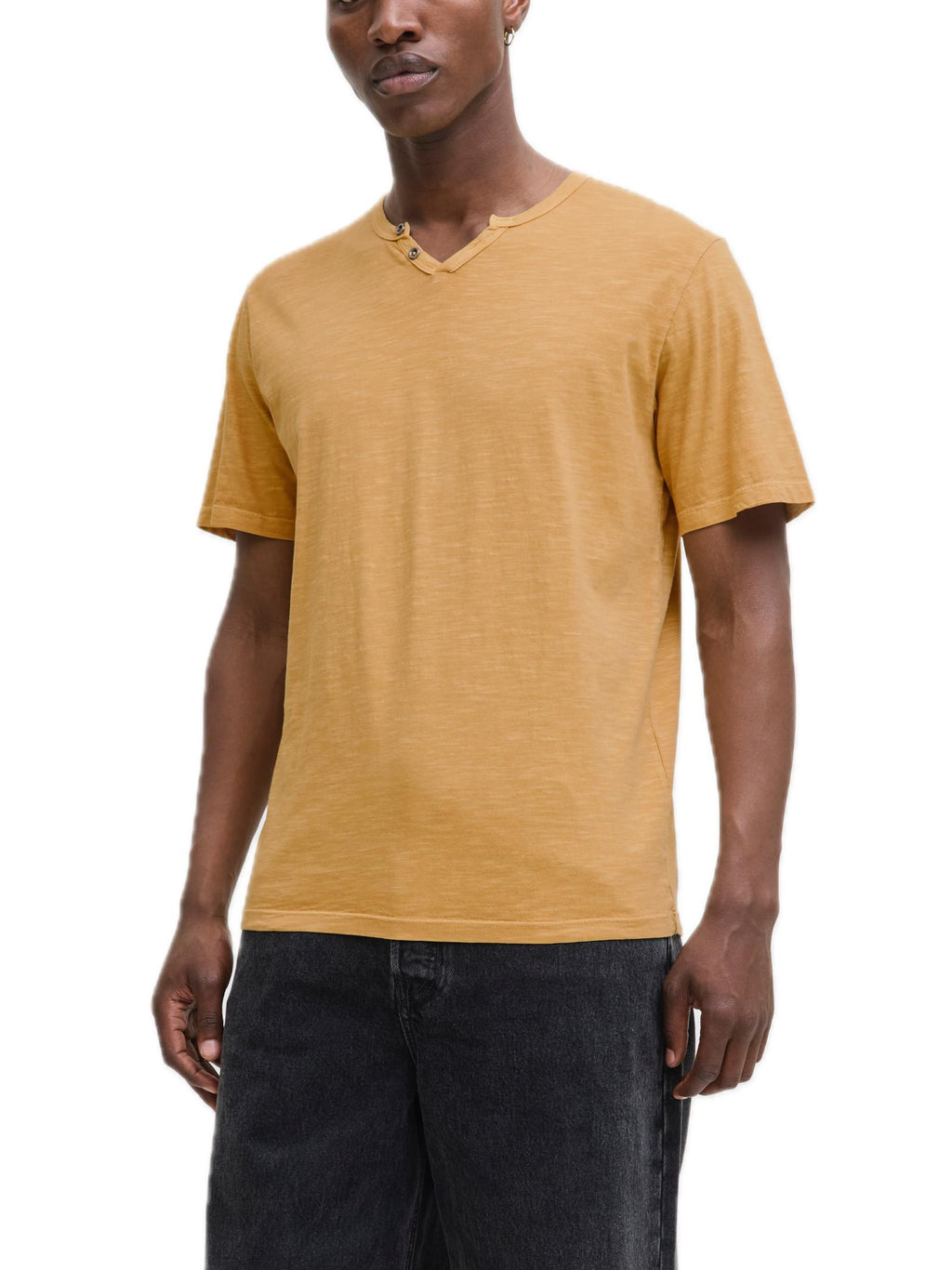 T-shirt Jack & Jones Esplit Senape scollo a V 12164972 /Curry JACK & JONES 