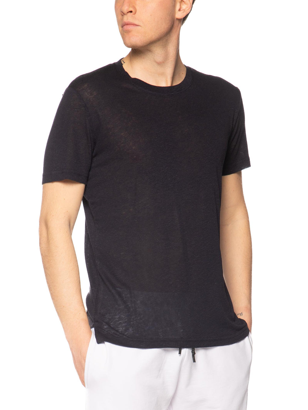 T-shirt Urban Ring Blu in lino manica corta UR1110015 BLU URBAN RING 