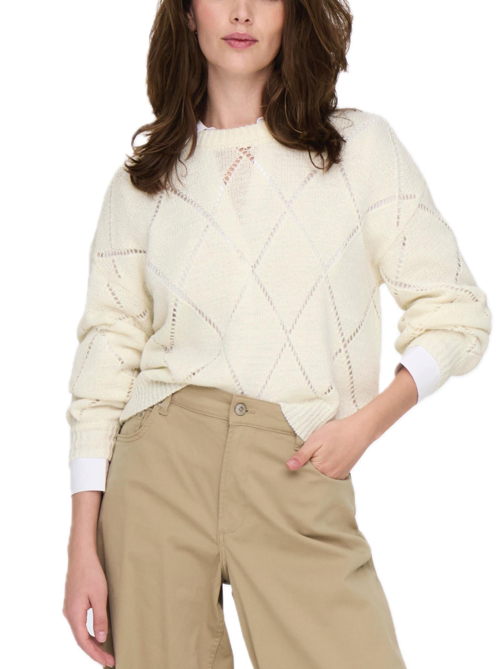 Maglia Only Geenas Bianco Oversize 15339575 /Cloud Dancer ONLY 