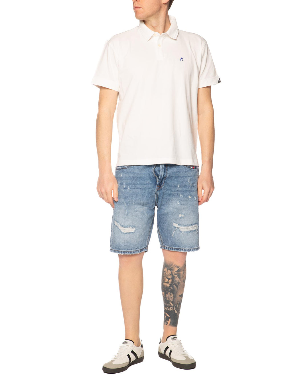 Polo Replay Bianco Logo manica corta M3431 011 REPLAY 