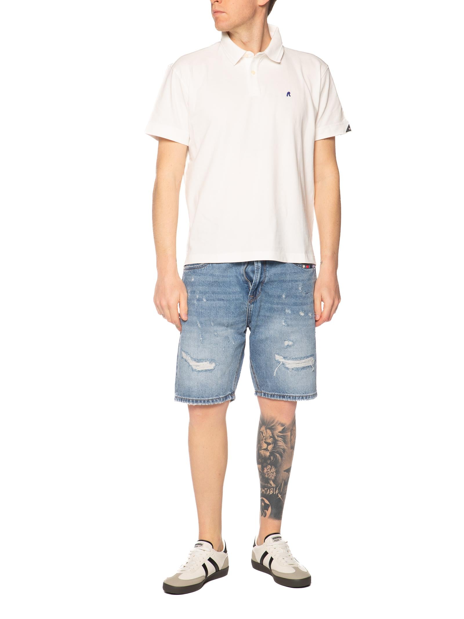 Polo Replay Bianco Logo manica corta M3431 011 REPLAY 