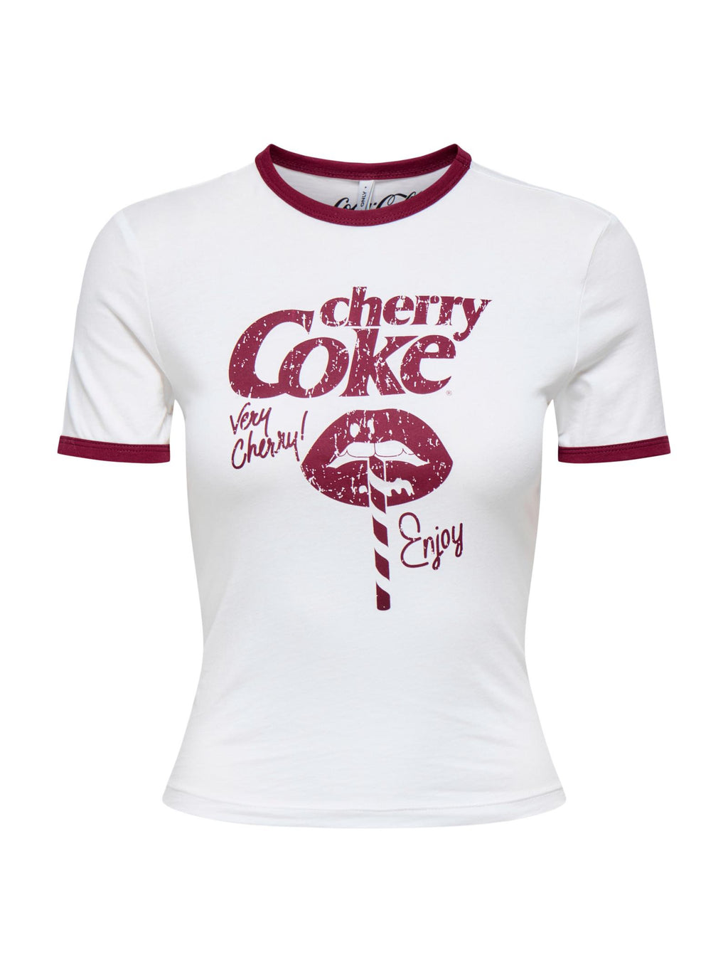 T-shirt Only Coca Cola Bianco maniche corte 15355835 /Cherry Cloud Dancer ONLY 