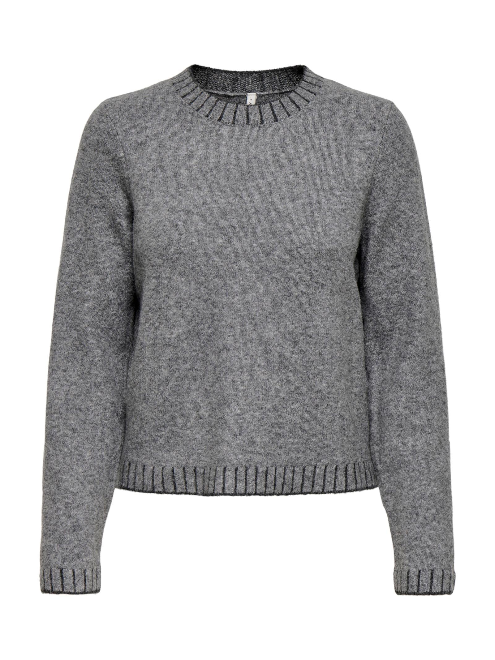 Maglia Only Fina Grigio girocollo 15350496 /Medium Grey Melange ONLY 