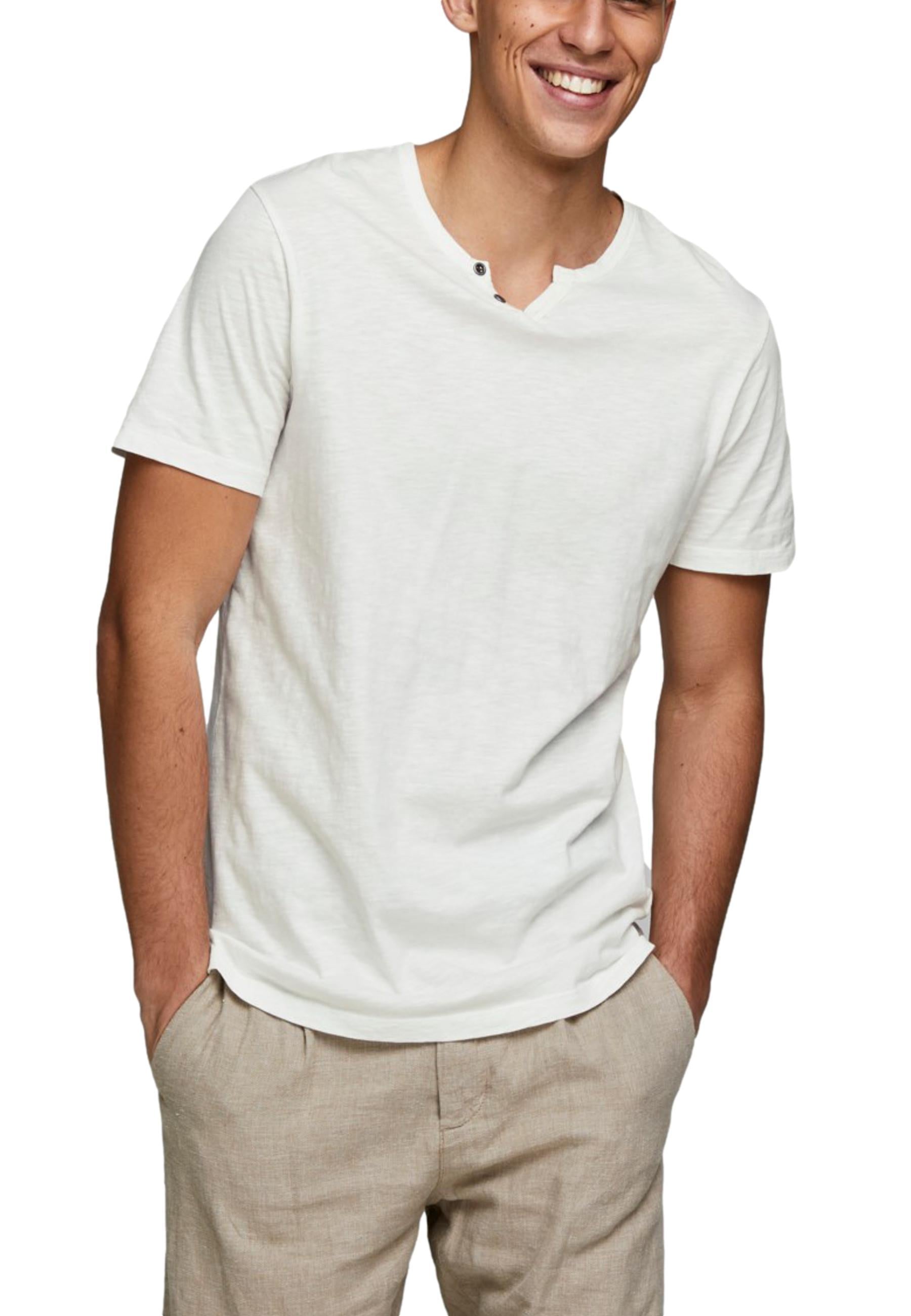 T-shirt Jack & Jones Esplit Bianco scollo a V 12164972 /CLOUD DANCER JACK & JONES 