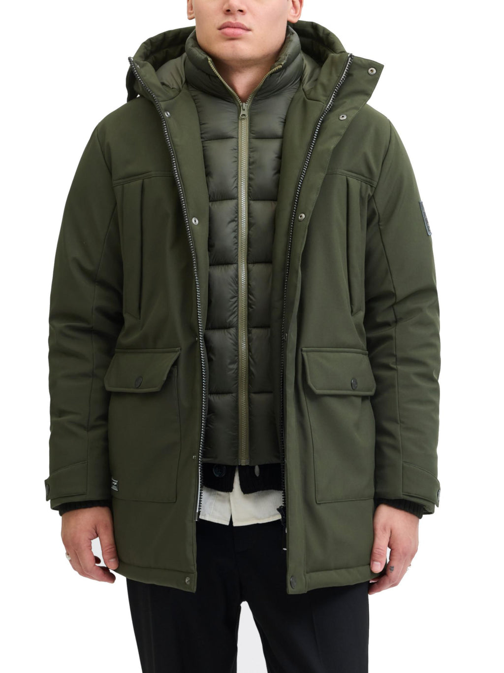 Parka Jack & Jones Finn Verde con cappuccio 12279243 /Rosin JACK & JONES 