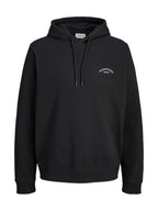 Felpa Jack & Jones Nero College Nero con cappuccio 12288362 /Black JACK & JONES 