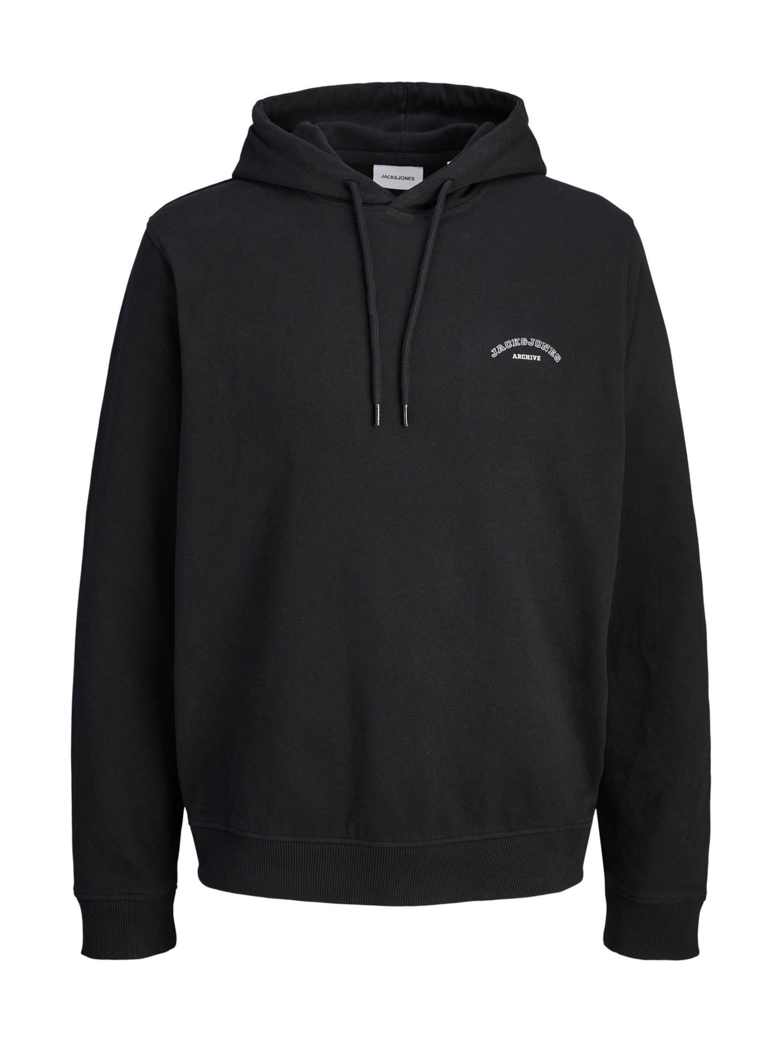 Felpa Jack & Jones Nero College Nero con cappuccio 12288362 /Black JACK & JONES 