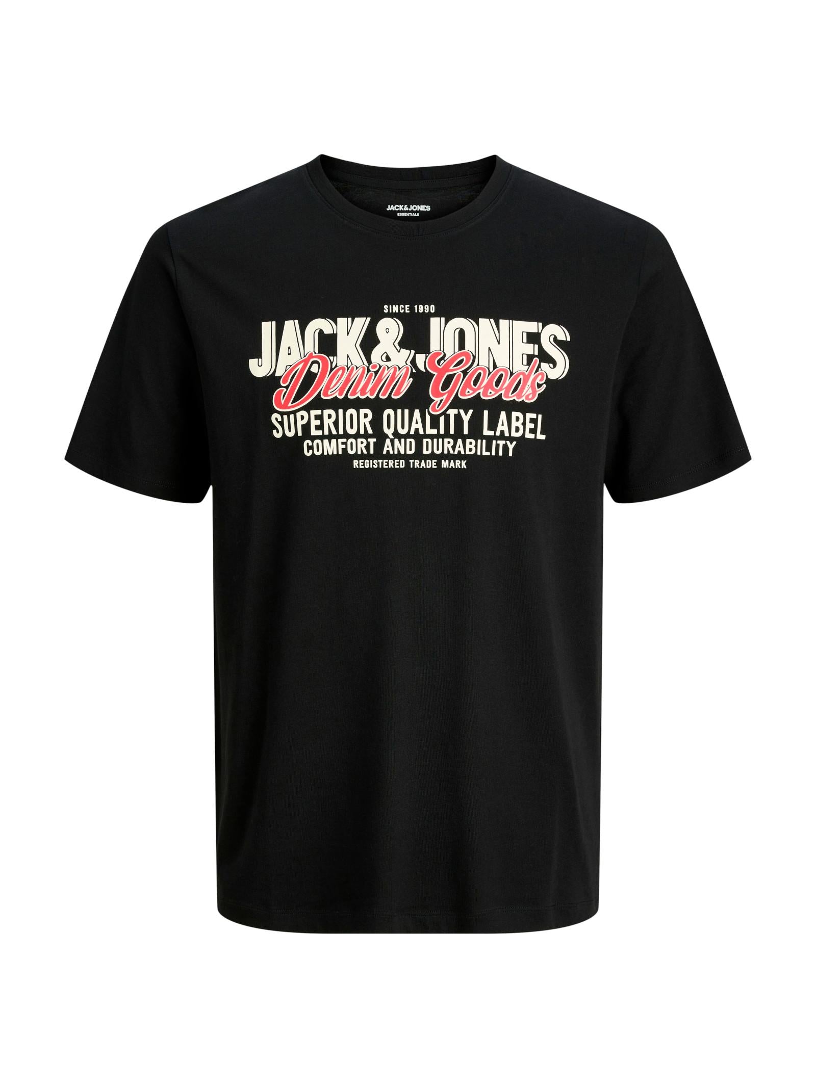 T-shirt Jack & Jones Logo Nero girocollo 12279535 /BLACK JACK & JONES 