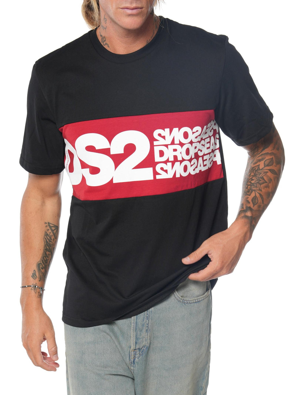 T-shirt DS2 Nero con maxi logo FW25216 NERO DS2 