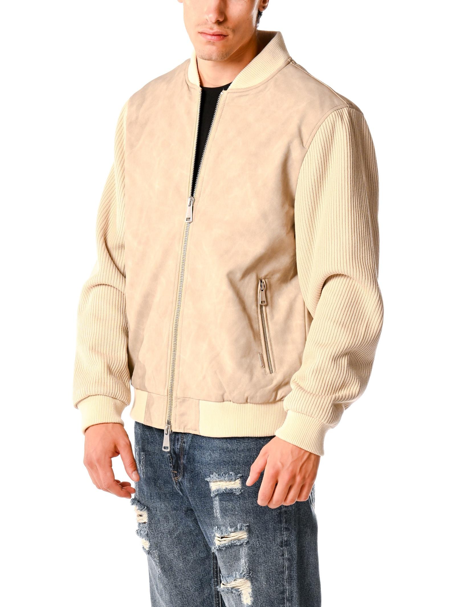 Bomber Gianni Lupo Beige in ecopelle GL9820 BEIGE GIANNI LUPO 