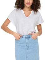 T-shirt JDY Caya Bianco scollo a V 15346547 /Bright White JDY 