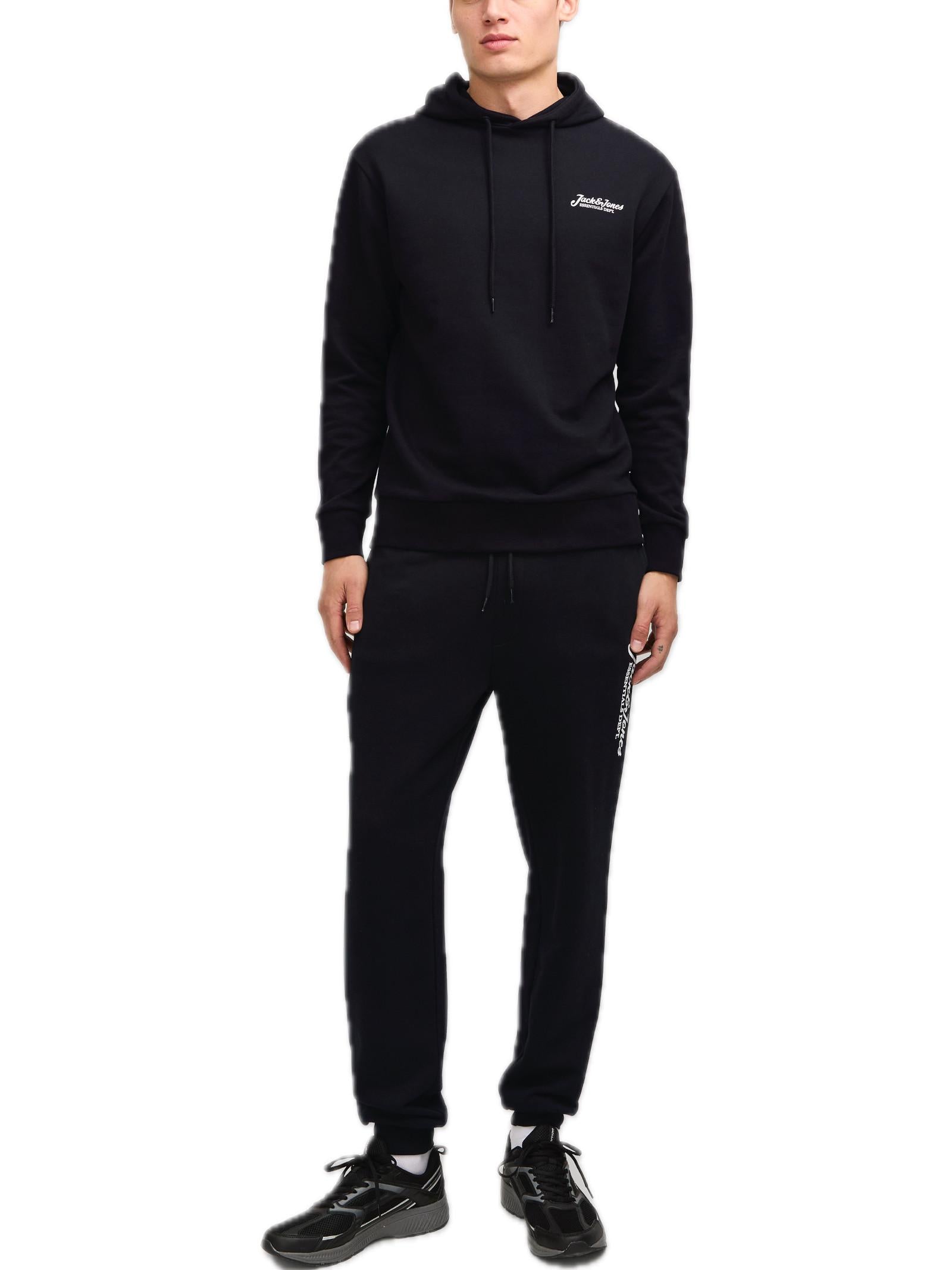 Felpa Jack & Jones Nero con logo 12268436 /Black JACK & JONES 
