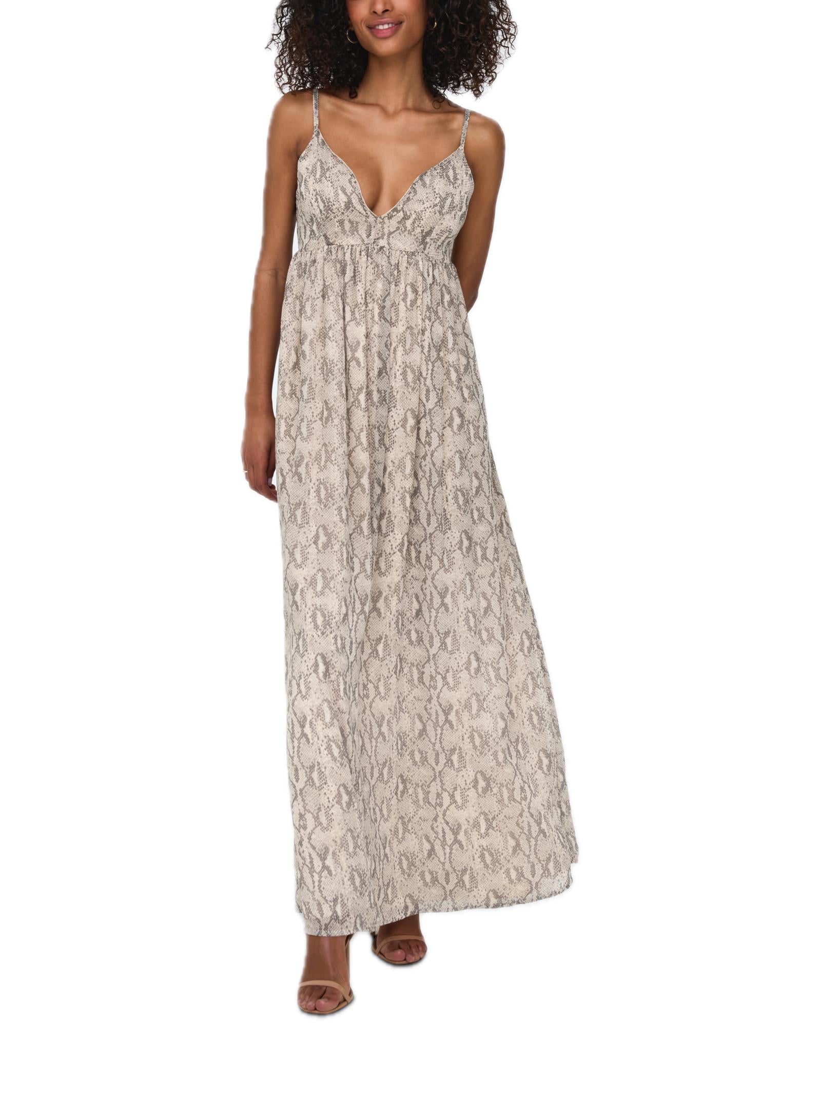 Abito Only Pitone Sadia scollo a V 15344642 /Pastel Parchment ONLY 