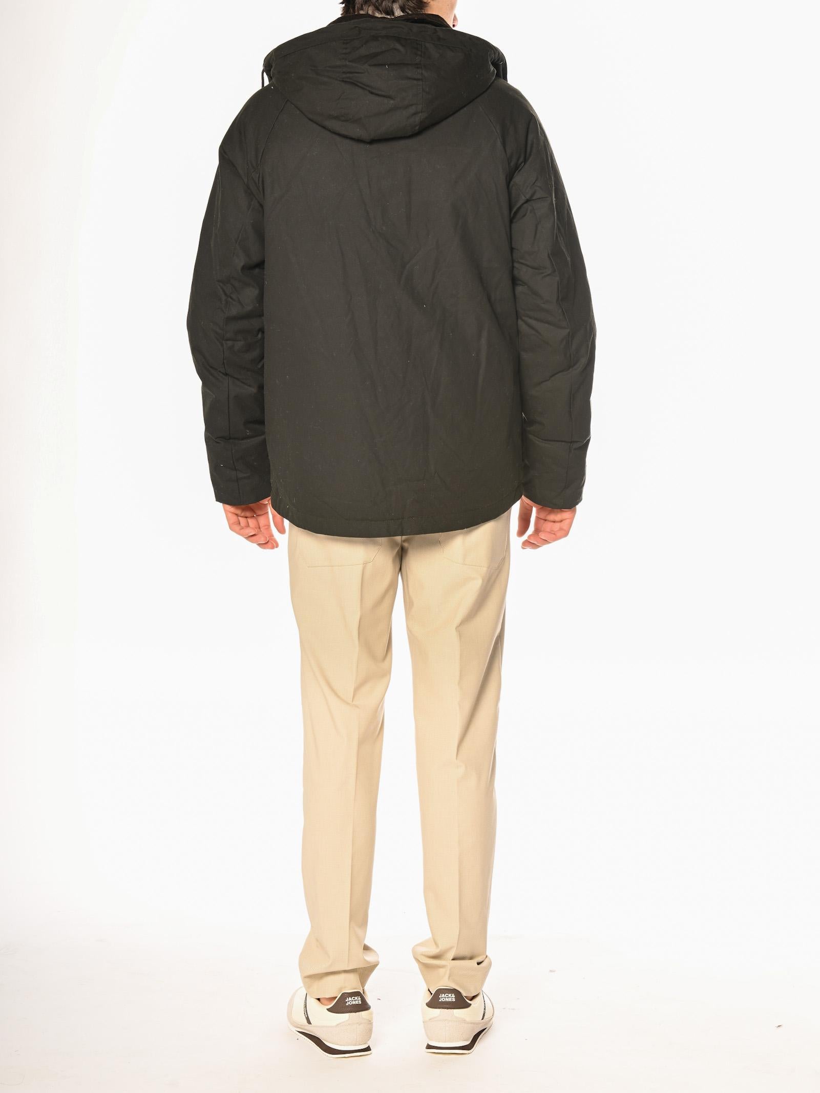 Giubbotto Seinse Verde stile barbour cappuccio GBI1075 VERDE SEINSE 